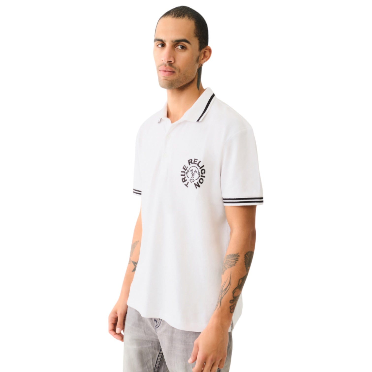 TRUE RELIGION: Buddha Face SS Polo